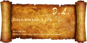 Davidovics Lili névjegykártya